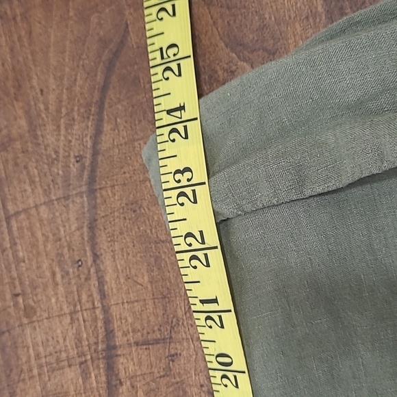 EUC Frame 100% Linen Green Cropped Pant Button Fly Pants Women's sz 24 - Picture 10 of 10